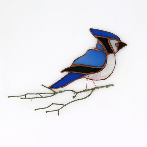 Stained Glass 'Blue J' Birdies Style 2 - Arts and Heritage St. Albert
