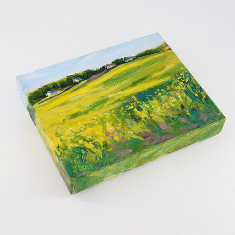 'Canola Field Near St. Albert' Acrylic Painting by Julie Daly - Arts and Heritage St. Albert