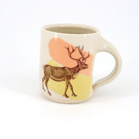 New Fauna Mugs Cariboo Coral & Yellow - Arts and Heritage St. Albert