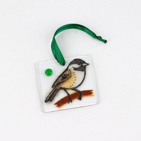 Glass Chickadee Ornament - Arts and Heritage St. Albert