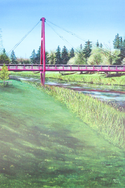 St. Albert Series Art Prints by Memory Roth The Children's Bridge, 11 inches x 14 inches - Arts and Heritage St. Albert