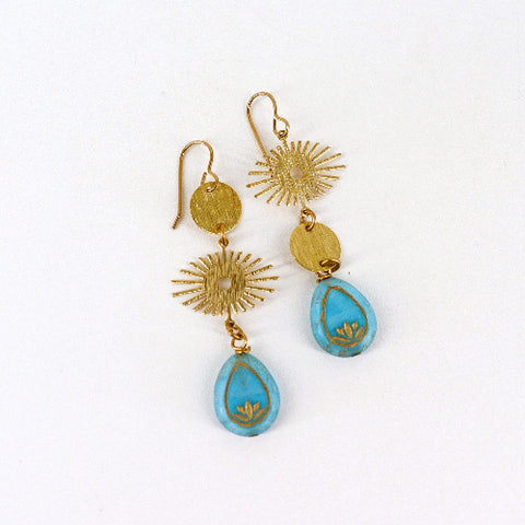 Cosmic Eye Asymmetrical Earrings Blue - Arts and Heritage St. Albert