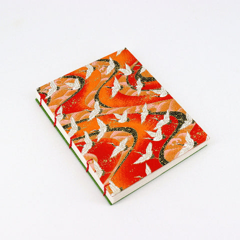 'Cranes on Orange Sky' Coptic Stitched Sketchbook - Arts and Heritage St. Albert