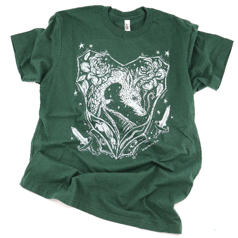 'Dragon of My Heart' Hand Silkscreened Magical Creature T-Shirt - Arts and Heritage St. Albert