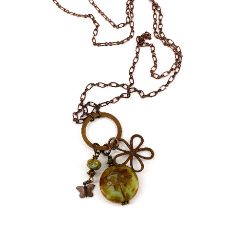 'Dragonfly Garden' Pendant Charm Necklace - Arts and Heritage St. Albert