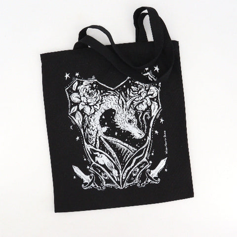 Hand Silkscreened Magical Creature Tote Bags Dragon of My Heart - Arts and Heritage St. Albert