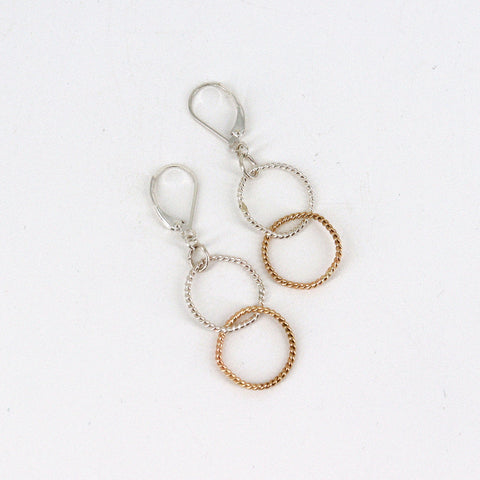 'Entwined Collection' Mixed Metal Freeform Hoop Earrings - Arts and Heritage St. Albert