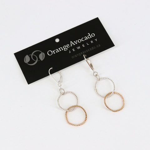 'Entwined Collection' Mixed Metal Freeform Hoop Earrings - Arts and Heritage St. Albert