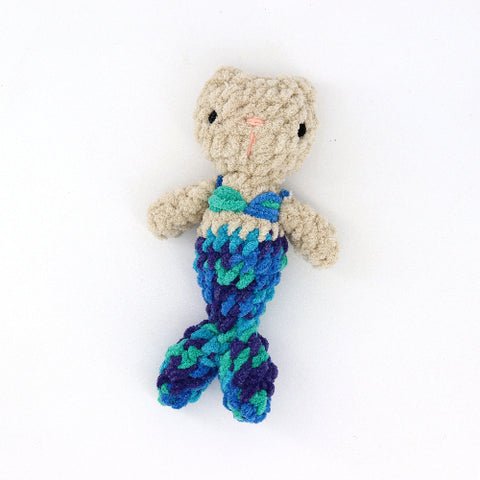 Crocheted Fable Babies Brown Mermaid Cat - Arts and Heritage St. Albert