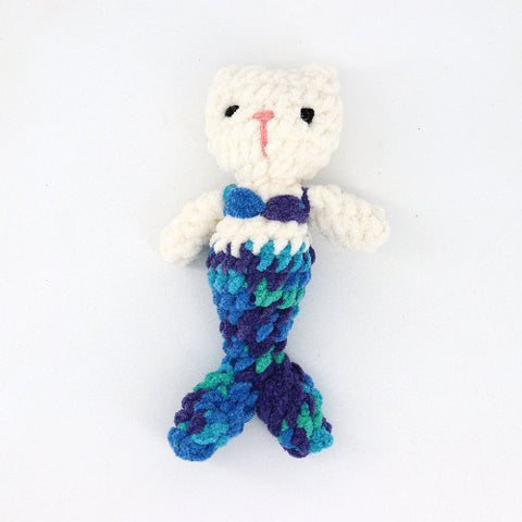 Crocheted Fable Babies White Mermaid Cat - Arts and Heritage St. Albert