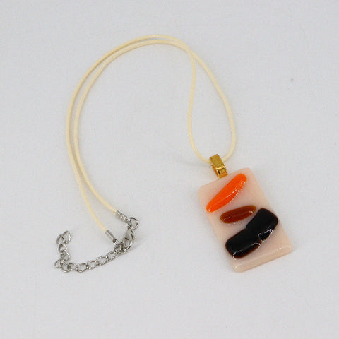 Fall Abstract Fused Glass Necklace - Arts and Heritage St. Albert