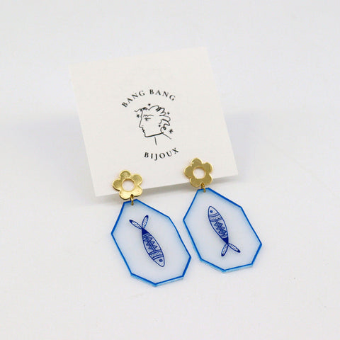 Fish Hand Painted Earrings Style 2 - Arts and Heritage St. Albert
