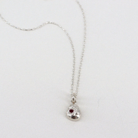 'Flux Collection' Birthstone Pendant Necklace Ruby - Arts and Heritage St. Albert
