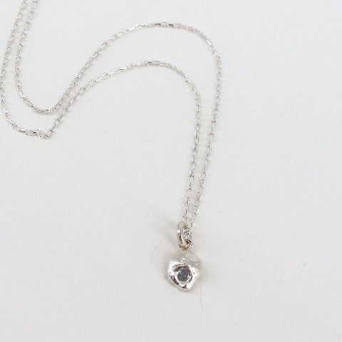 'Flux Collection' Birthstone Pendant Necklace Clear - Arts and Heritage St. Albert