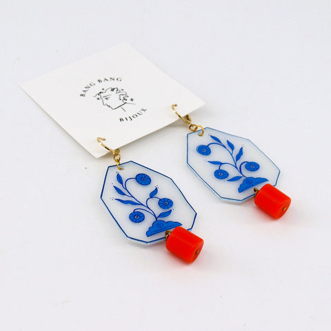 Folk Art Inspired Hand Painted Earrings Style 1 - Arts and Heritage St. Albert