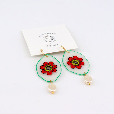 Folk Art Inspired Hand Painted Earrings Style 2 - Arts and Heritage St. Albert