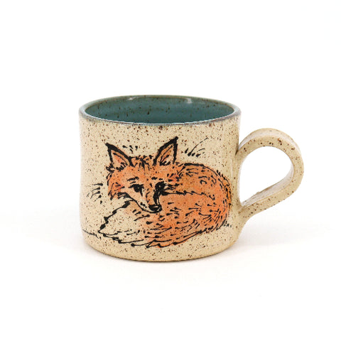Creature Mugs Fox & Pansies - Arts and Heritage St. Albert