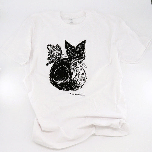 Fox with Butterfly Wings' Hand Silkscreened Magical Creature T