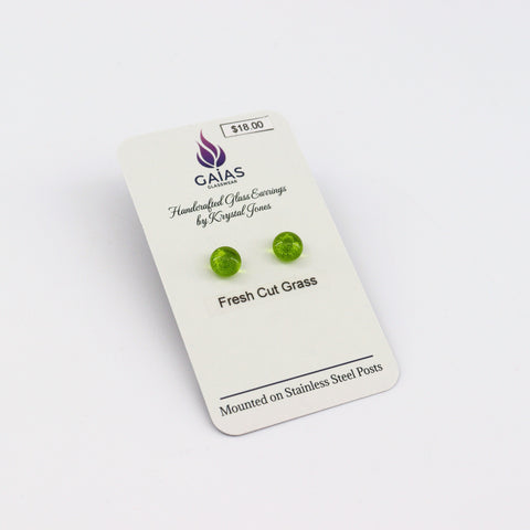 Handcrafted Glass Stud Earrings Fresh Cut Glass - Arts and Heritage St. Albert