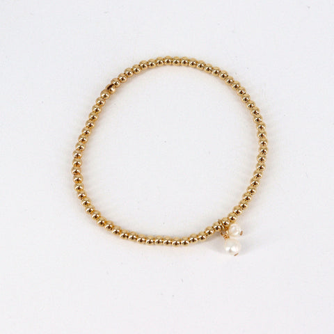 Freshwater Pearl & Gold Beaded Bracelet - Arts and Heritage St. Albert