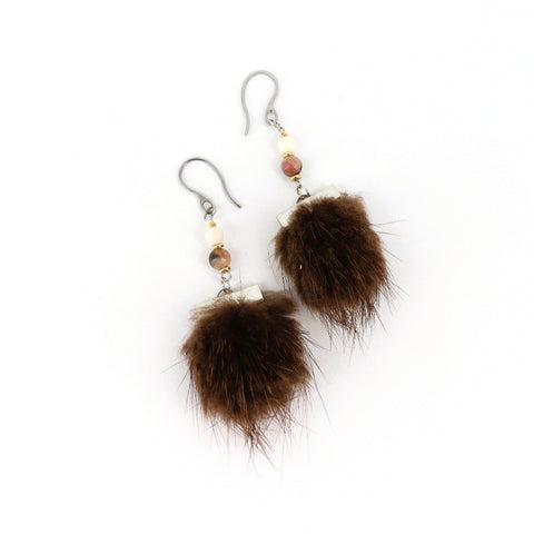 Fur and Bone Dangles - Beaver Small - Arts and Heritage St. Albert