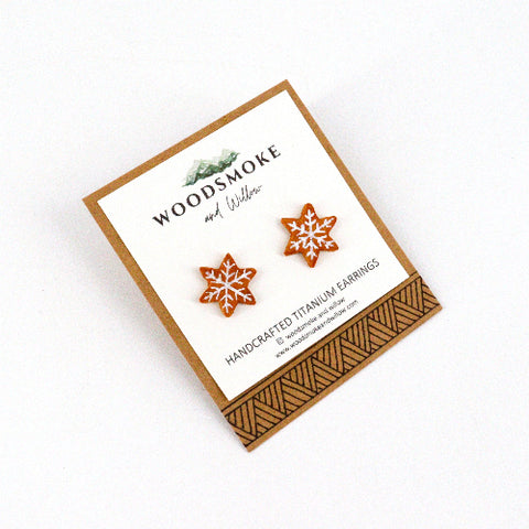 Gingerbread Snowflake Earrings - Arts and Heritage St. Albert