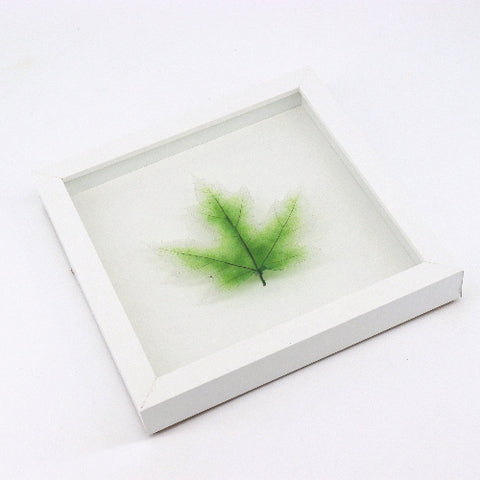 Handcrafted Glass Maple Leaf Green - Arts and Heritage St. Albert