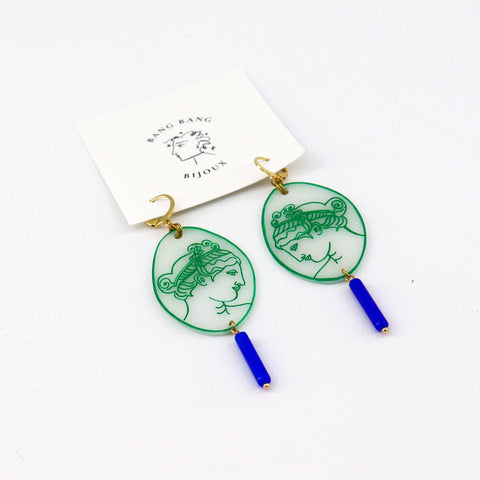 Greek Inspired Hand Painted Earrings Style 1 - Arts and Heritage St. Albert