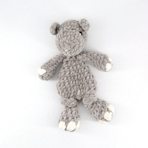 Crocheted Small Hippo 'Snuggler' - Arts and Heritage St. Albert