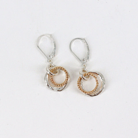 'Halo Collection' Double Halo Silver & Gold Earrings - Arts and Heritage St. Albert