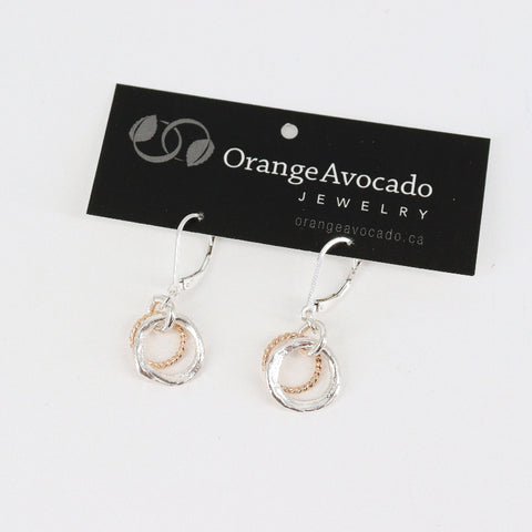 'Halo Collection' Double Halo Silver & Gold Earrings - Arts and Heritage St. Albert