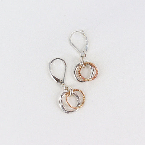 'Halo Collection' Double Halo Silver & Gold Earrings - Arts and Heritage St. Albert