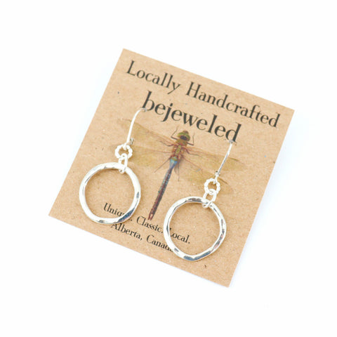 Handcrafted Sterling Silver Hammered Loop Earrings - Arts and Heritage St. Albert