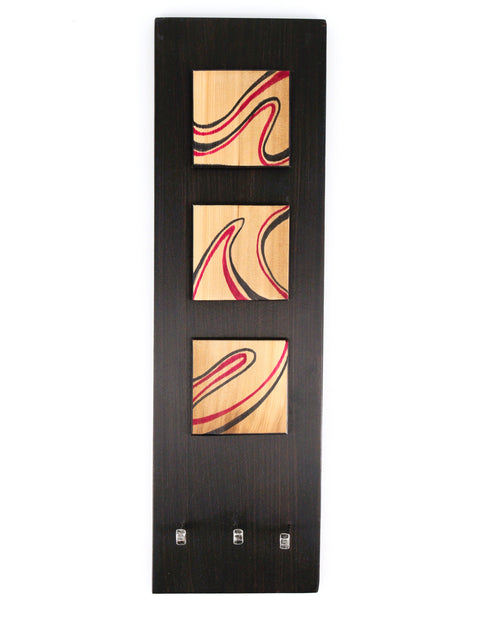 Handmade Key Rack 3 Hand Painted Tiles - Arts and Heritage St. Albert
