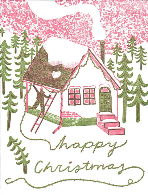 Letterpress Printed Christmas Cards Happy Christmas House - Arts and Heritage St. Albert