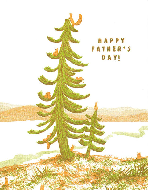 Letterpress Printed Mother's Day & Father's Day Cards Fathers Day Tree & Animals - Arts and Heritage St. Albert