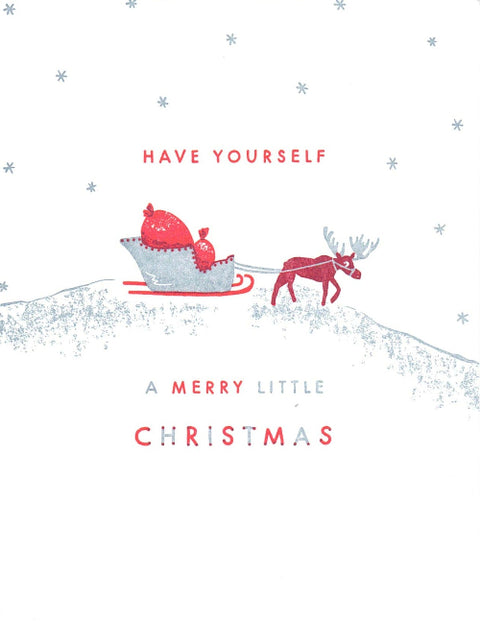 Letterpress Printed Christmas Cards Have Yourself A Merry Little Christmas Moose - Arts and Heritage St. Albert