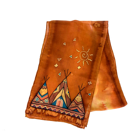 Silk scarf Tipis - Arts and Heritage St. Albert