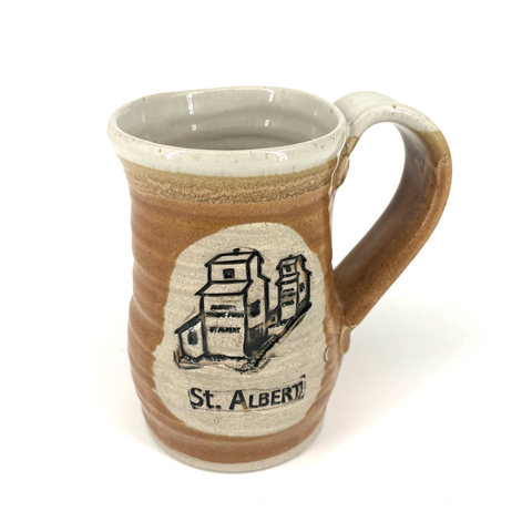 St Albert Grain Elevator Mug honey - Arts and Heritage St. Albert