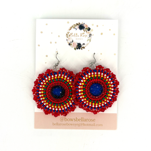 Beaded Earrings Métis Sash - Arts and Heritage St. Albert