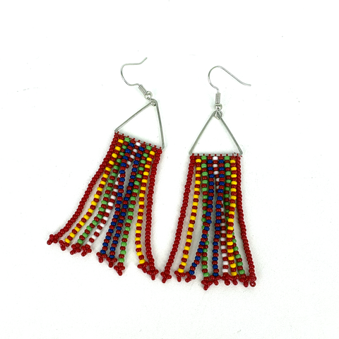 Beaded Earrings Sash Fringe - Arts and Heritage St. Albert