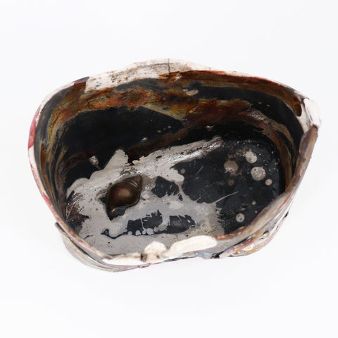'Orchid and Snail' Sculptural Raku Vessel - Arts and Heritage St. Albert