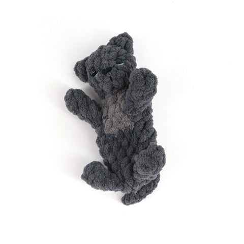 Crocheted Teenie Kitten 'Snugglers' Dark Grey - Arts and Heritage St. Albert