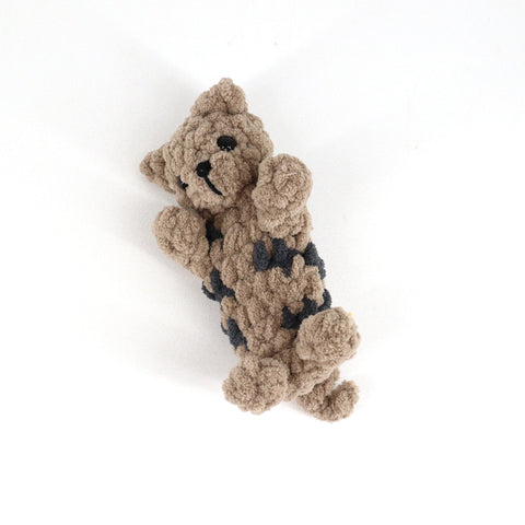 Crocheted Teenie Kitten 'Snugglers' Light Brown with Grey Stripes - Arts and Heritage St. Albert