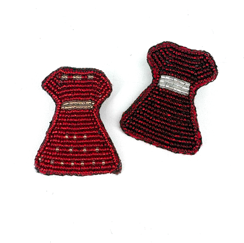 Beaded Red Dress Pins