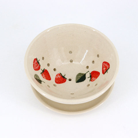 'Strawberry' Berry Bowl Strainer Medium - Arts and Heritage St. Albert