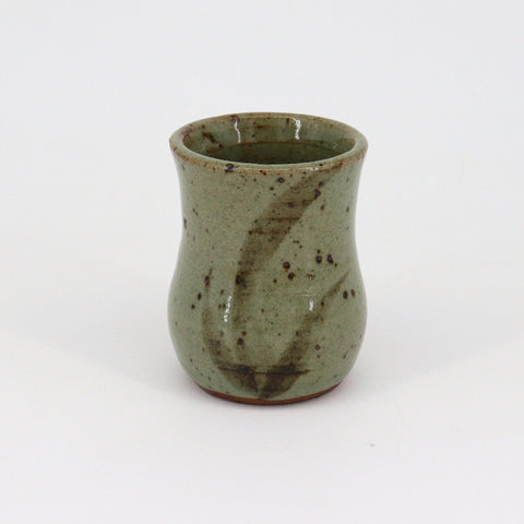 Small Green Ceramic Vase/Cup - Arts and Heritage St. Albert