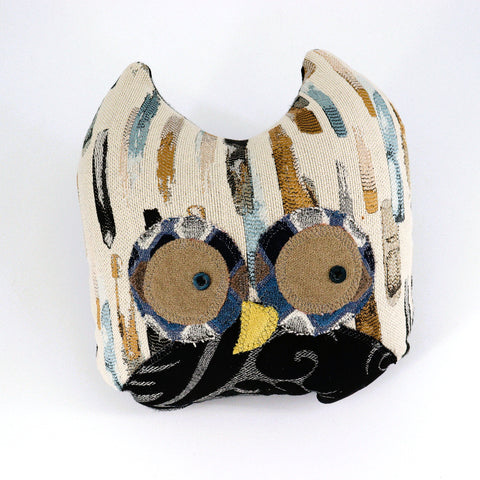 Upcycled Fabric Owl Pillows - Small Henry - Arts and Heritage St. Albert