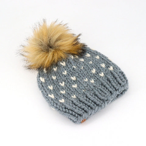 Hand Knit Toddler Toque Grey - Arts and Heritage St. Albert