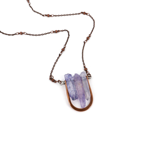 Triptych - Triple Quartz Pendant Necklace